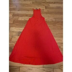 ASOS, women's red ribbed sleeveless casual flared midi dress size 0